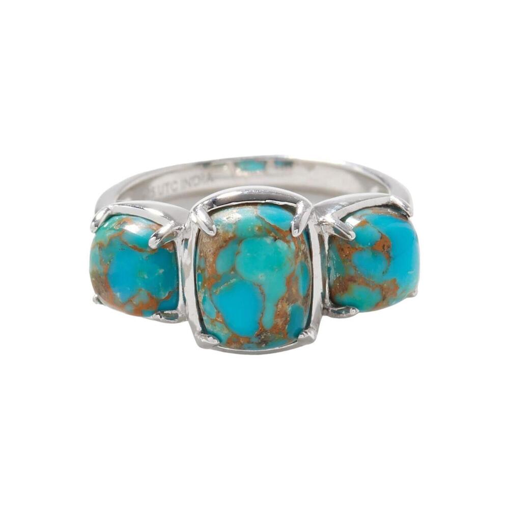 Generation Gems Sterling Silver Cabochon Gemstone Ring Turquoise